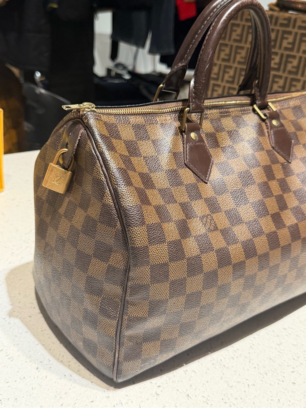 Louis Vuitton damier ebene speedy 35 Bag - Picture 2 of 15